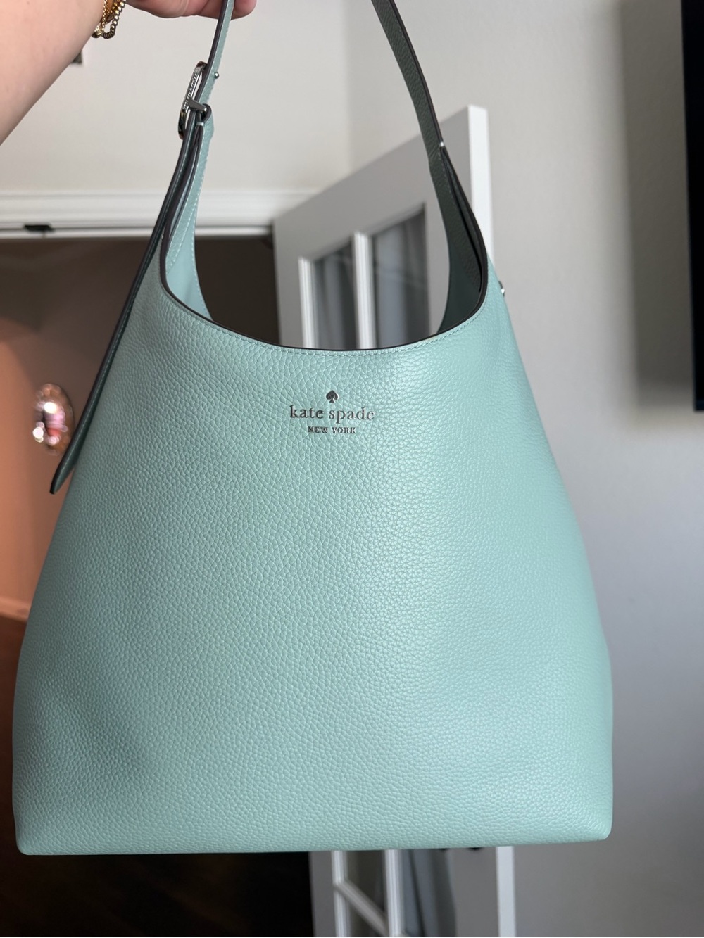 kate spade Mint Blue Pebbled Leather large 454 hobo